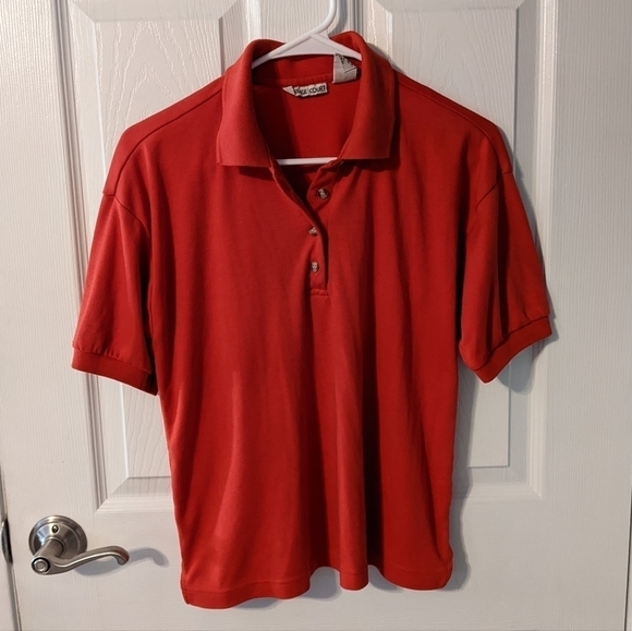 Vintage‎ 80's Carriage Court Academia Red Women's Polo Size Large - Picture 1 of 6